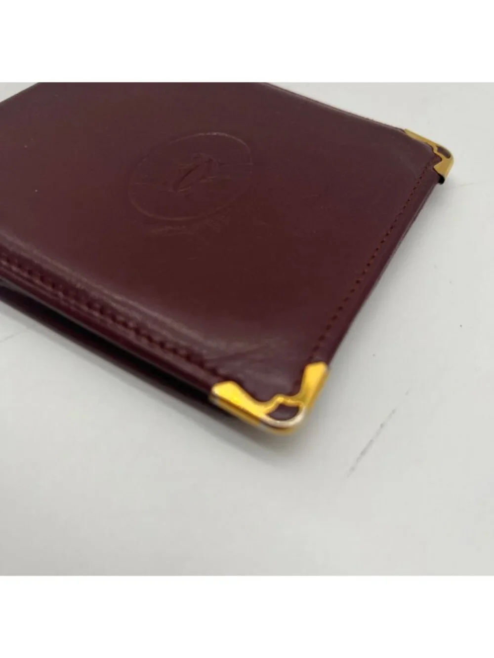 Cartier Vintage Burgundy Smooth Leather Bifold Wallet
